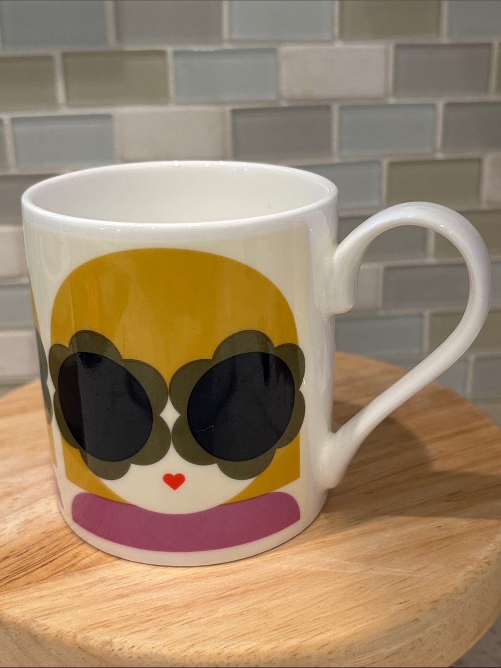 Orla Kiely Lola Yellow & Purple Bone China Mug 300ml NWOT